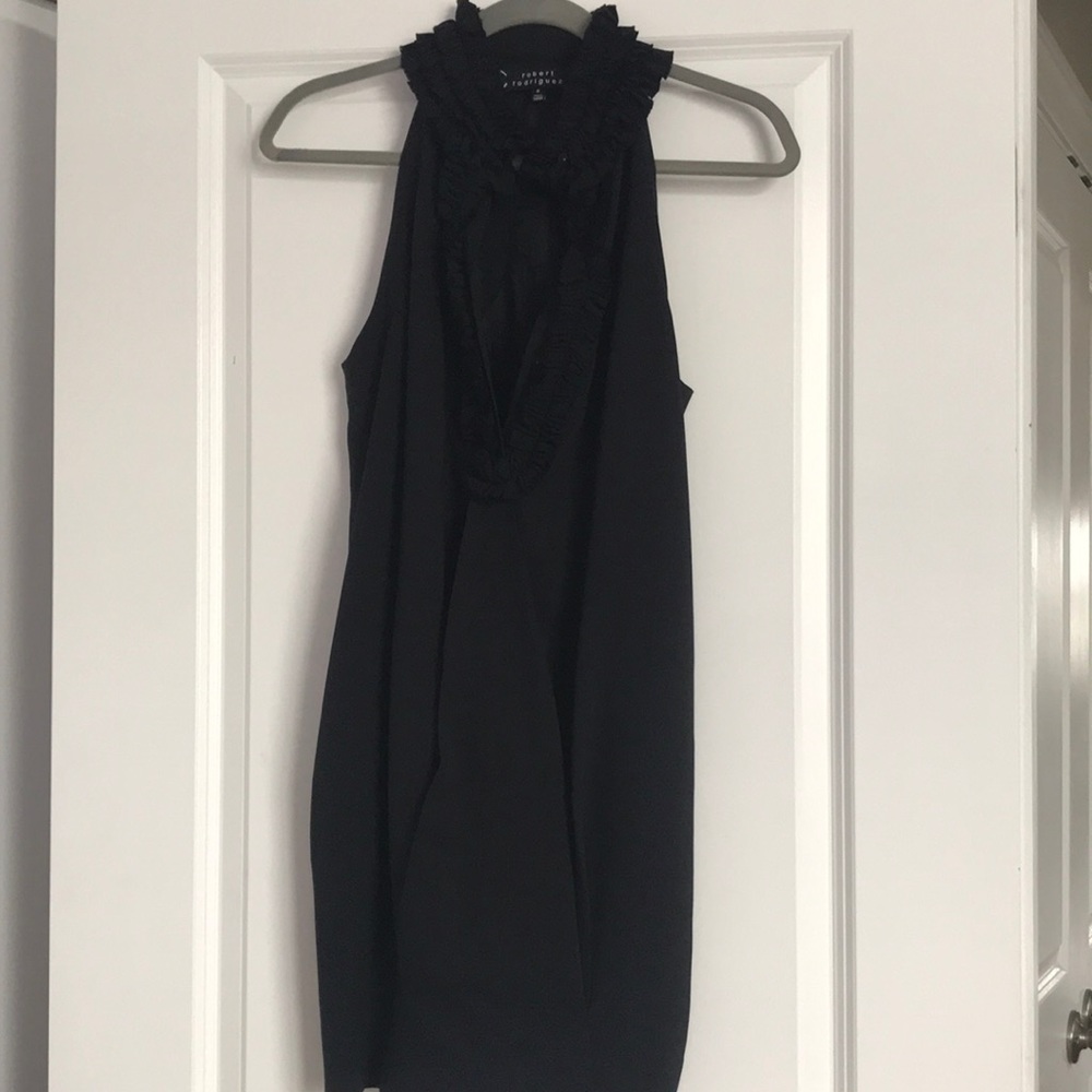 Robert Rodriguez Silk Ruffle Neck Cocktail Mini Halter Racerback Dress holiday - Picture 10 of 15